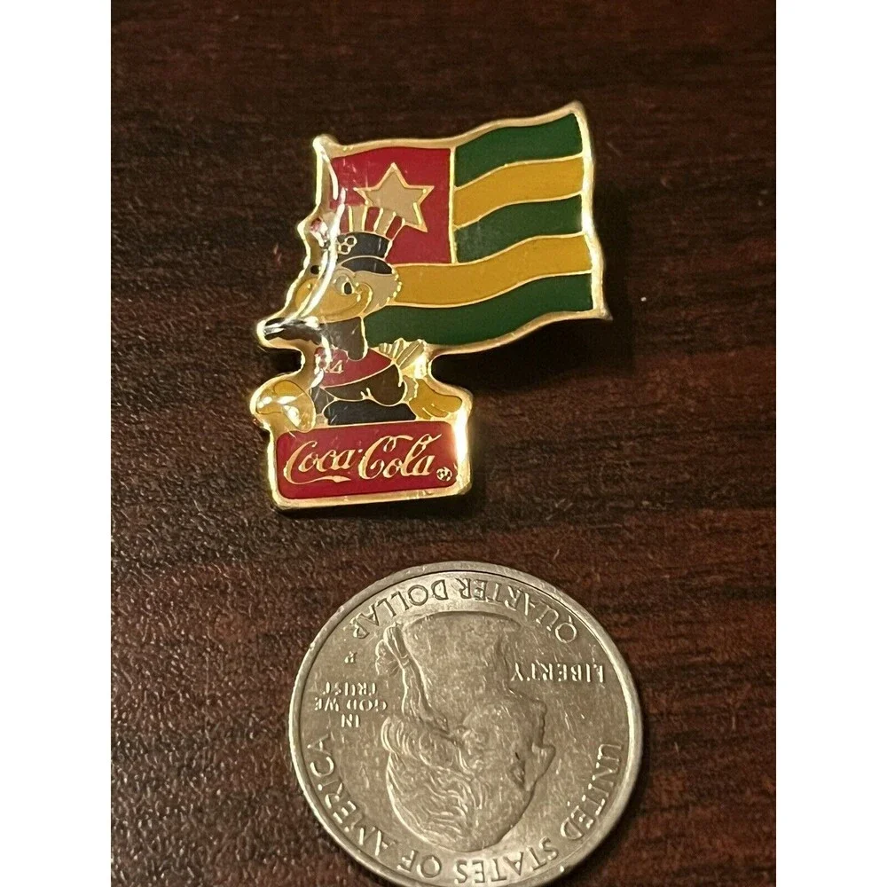 Vintage 1984 Los Angeles Olympics Coca Cola‎ Sam Eagle Togo Flag Lapel Pin